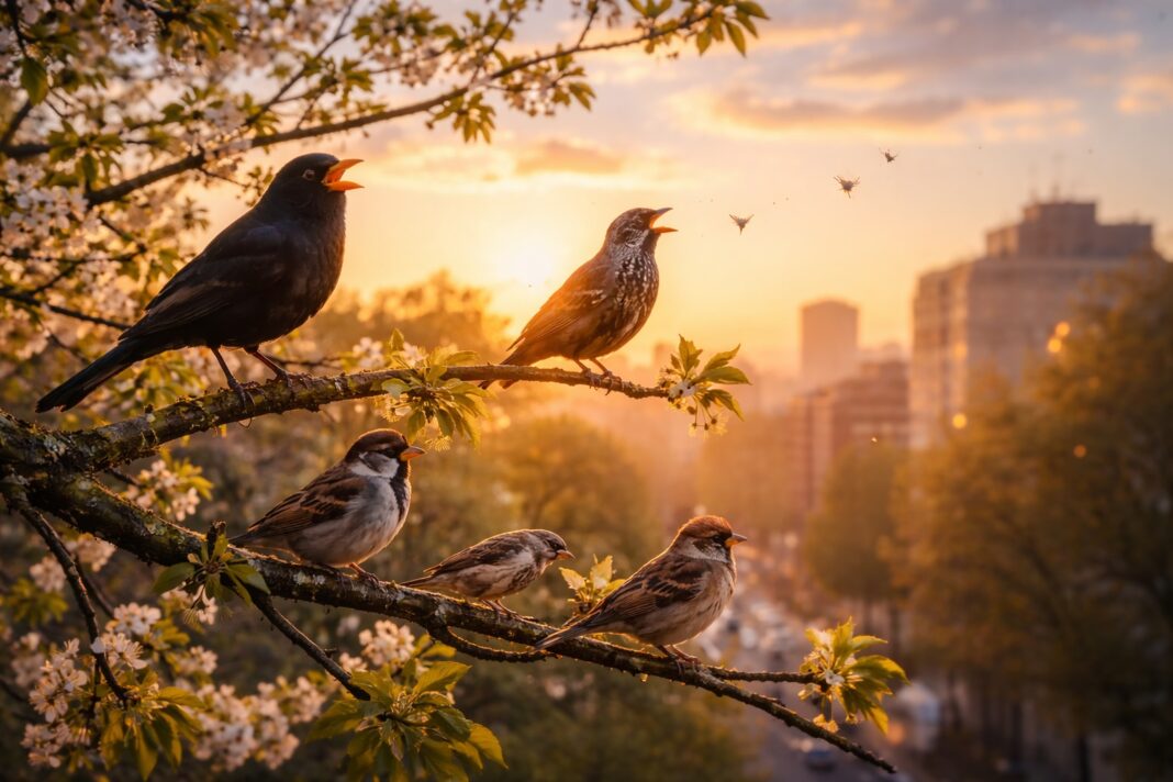 Uccelli rumorosi all’alba Uccelli rumorosi all’alba