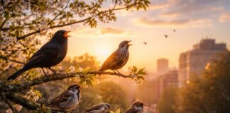 Uccelli rumorosi all’alba: perché iniziano a cantare così presto Uccelli rumorosi all’alba