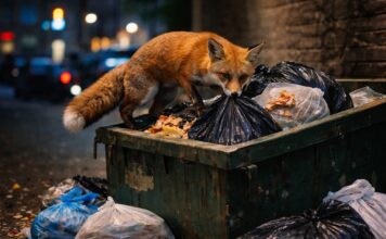 Volpi in città: il problema dei rifiuti aperti Volpi in città
