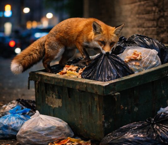 Volpi in città: il problema dei rifiuti aperti Volpi in città